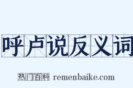 呼卢说反义词是什么意思的图片